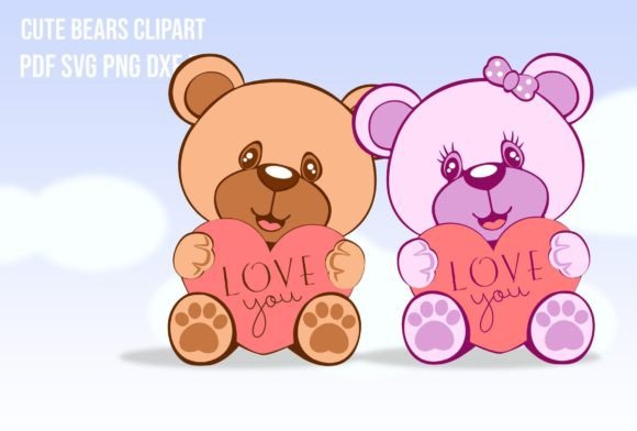 Adorable Cute Bears Clipart for Crafts and Design