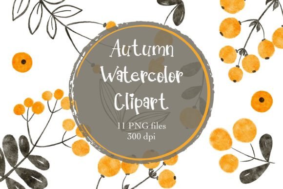 Autumn Watercolor Floral PNGs for Creative Projects