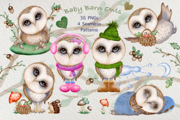 Elevate Your Creative Projects with the Baby Barn Owl Clipart Collection