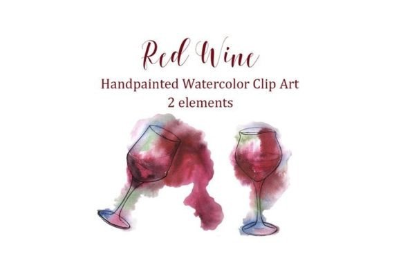 Elevate Your Designs with a Watercolor Red Wine Clip Art Set
