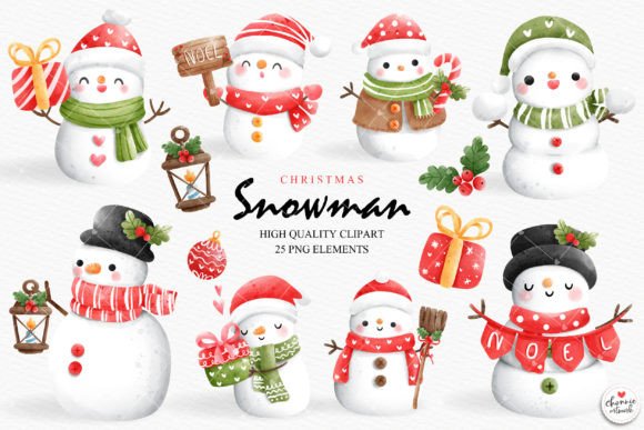 Elevating Holiday Designs with Premium Christmas Snowman Clipart