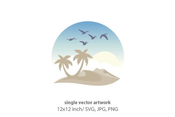 Gold Dune with Palms and Birds: Elevating Your Creative Projects with Desert Elegance