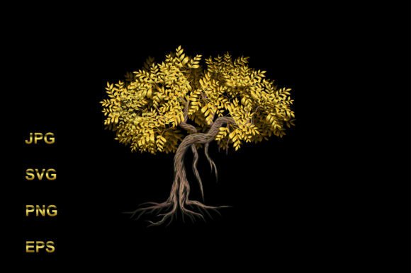 Golden Tree Illustrations: Premium Vector Assets