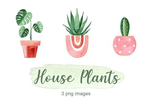 House Plants Watercolor Clipart: Elevating Your Creative Projects with Botanical Elegance