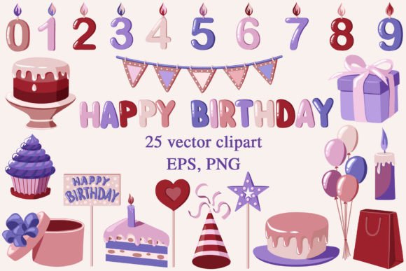 Maximizing Your Designs with a Modern Happy Birthday Clipart Set