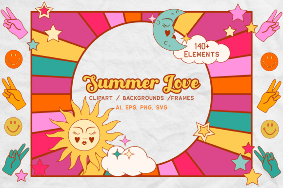 Strategic Branding with the Summer Love Retro Clipart Collection