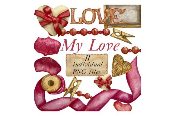 Strategic Branding with the Watercolor Heart Romantic Clip Art Set