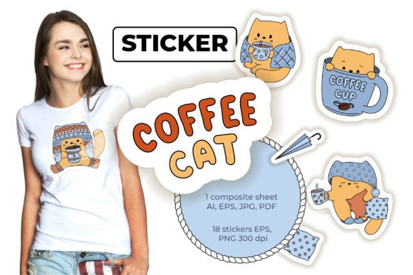 Unlocking the Potential of Stickers «Cat and Coffee» for Your Creative Projects