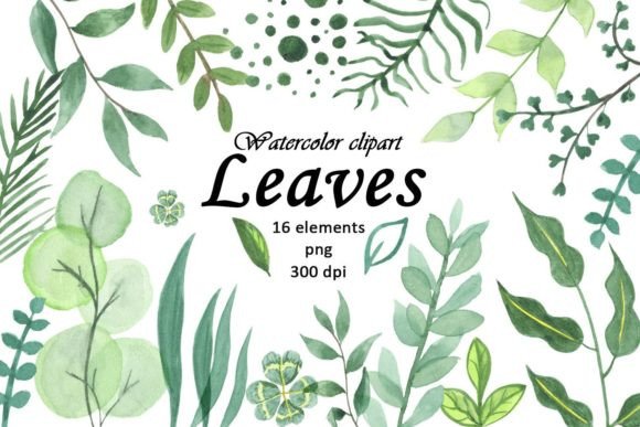 Watercolor Green Leaves Clipart PNG: A Creative Resource for Modern Design